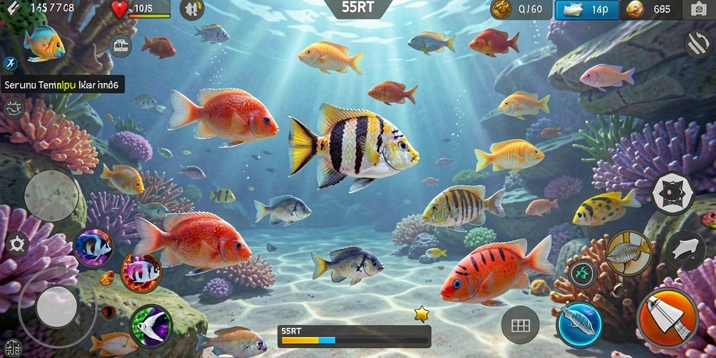 Screenshot dari gameplay Tembak Ikan yang menegangkan di 55RT.