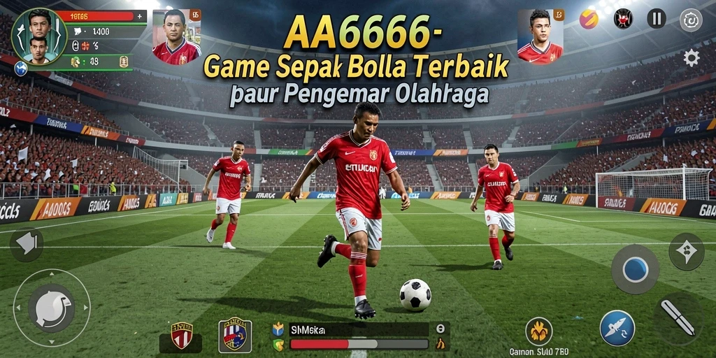 Screenshot gameplay <strong>AA666</strong> menampilkan aksi seru pertandingan sepak bola.