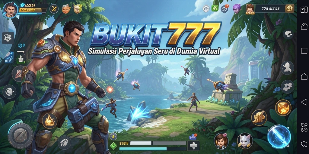 Screenshot menampilkan karakter dalam petualangan di dunia simulasi BUKIT777.