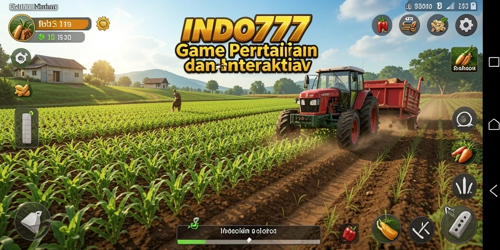 Tampilan gameplay INDO777 yang menarik dengan suasana pertanian yang hidup.