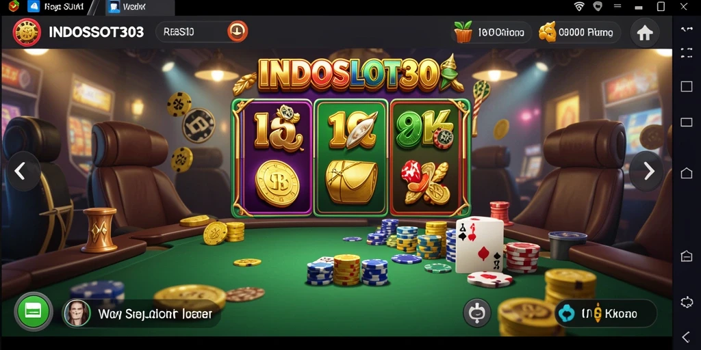Tampilan gameplay INDOSLOT303 yang penuh warna dan dinamis.