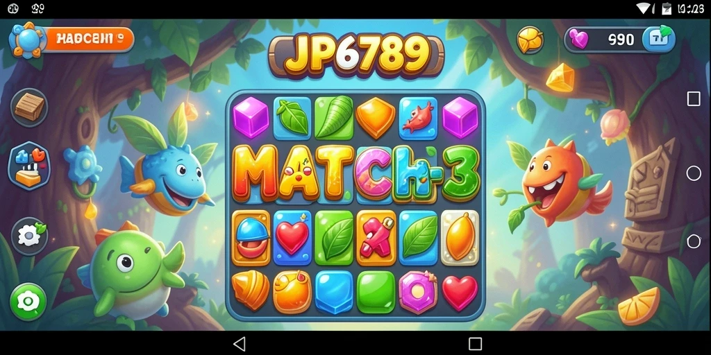 Tampilan gameplay seru dari permainan Match-3 JP6789.