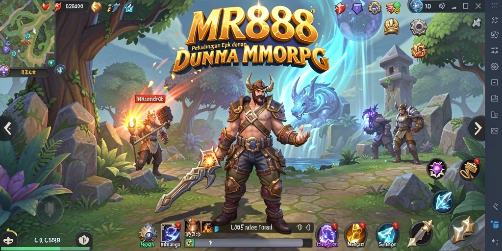 Tampilan dinamis dari gameplay MMORPG yang mendebarkan.