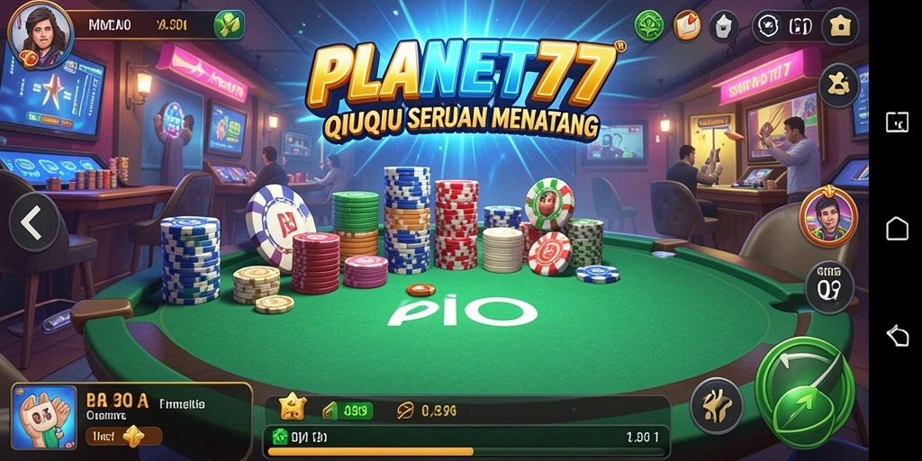 Screenshot gameplay PLANET77 menampilkan pertarungan QiuQiu yang intens.