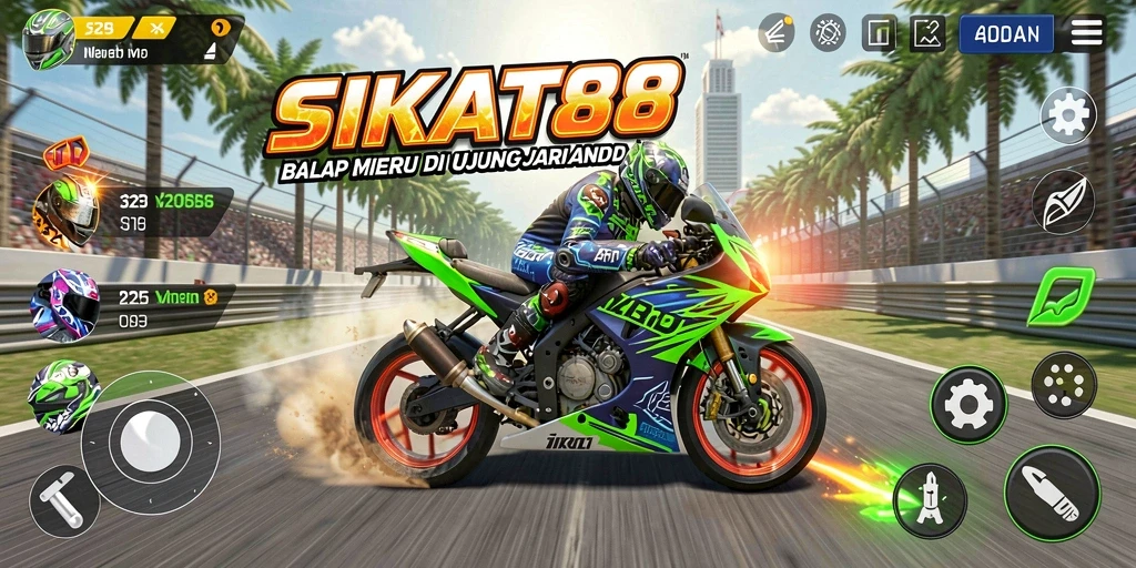 Gameplay SIKAT88 yang mendebarkan dan penuh aksi balap motor.