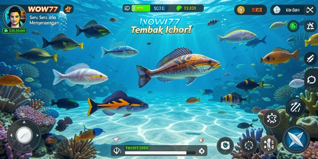 Gameplay menakjubkan dalam permainan Tembak Ikan WOW77.